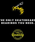 Abec Nine Six Zero Eight Scooter Bearings Feature Sealed Double Shielding For Friction Free Acceleration design with yellow graphic.