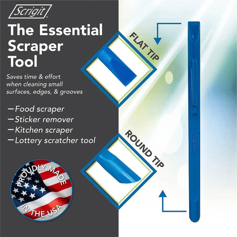 Plastic Scraper Tool No Scratch Multi Use 5 Pack For Food Labels Stickers Paint And Grease Go To Cleanup Reaches Tight Corners