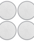 Solid Build 4 Pack Shower Drain Hair Catcher With Thick Silicone Rim Heavy Duty Stainless Steel Strainer Fits 4 72 Inch Floor Drains No More Clogs Bathroom Essential Real Deal, four stainless steel strainers.