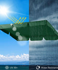 Outdoor Swing Canopy Replacement UV30 Plus 180Gsm Green Canopy Top 76x44 Inches For Porch Patio Garden Pool Seat Renewal