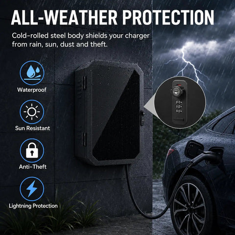Heavy Duty Cold Rolled Steel Electrical Enclosure Built Tough For Outdoor EV Charger Boxes with waterproof design in use.