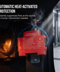 2 Pack Automatic Car Fire Extinguisher Aerosol Heat Activated Engine Defense installed in vehicle, showcasing heat-trigger activation.
