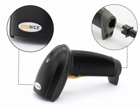 USB Laser Barcode Scanner Wired Handheld Reader For Fast Checkouts And Inventory Plug And Play Setup Scan Barcodes Quickly Works With Windows Mac Linux Compatible With Word Excel Novell Durable Black Design