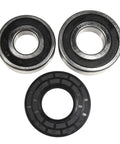 Frigidaire Front Load Washer Bearing And Seal Kit swaps exhausted bearings with two ball bearings and one fluid seal.