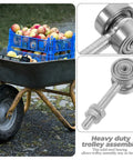Smooth As Butter Double Bearing Sliding Door Pulley Roller Assembly With Cable Trolley System For Rock Solid Fifty Kilo Weight Capacity And No Hassle Installation Upgrade on a heavy-duty trolley with apples.