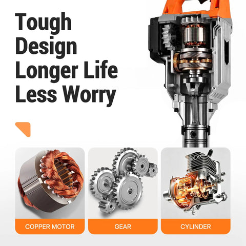 Professional Electric Jack Hammer Pumping 3500W Real Kick And 3000BPM Thumping Impact internal components like copper motor and gear.