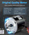 Solid Condenser Fan Motor 1/6 Horsepower 208 To 230 Volt 1075 Rpm 5μF Capacitor for AC units with counterclockwise rotation.