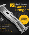 5-Inch Quick-Mount Gutter Hangers With Hidden Brackets, Heavy-Duty Support, Pre-Assembled Gutter Screws, DIY Rain Gutter Fix