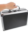 Rock Solid Portable Aluminum Alloy Toolbox With Lockable Handle And Ample Hardware Storage Featuring Sleek Modern Design For No Sweat Home Repairs And Pro Grade Workshop Setup held in hand.