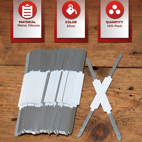 Premium Workhorse Self Adhesive File Prong Fasteners With Bulletproof Archival Adhesion For Sorting Reports Charts And Documents In A Two Inch Capacity One Hundred Piece Bundle displayed on a wooden surface.