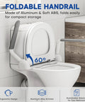 Rock Solid Bathroom Safety Grab Bar With Heavy Duty Foldable Toilet Assist Rail That Handles 480 Pounds For Seniors Pregnancy And Post Surgery Recovery With Zero Wobble And Big Sturdy Feel with ergonomic handrails and compact design.