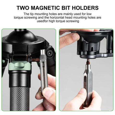 Slick Titanium Pocket Screwdriver Featuring Ten Versatile Bit Sizes Magnetic Repair Multitool And Precision EDC Gear Gotta Have Home Improvement Kit for attaching magnetic bit holders.