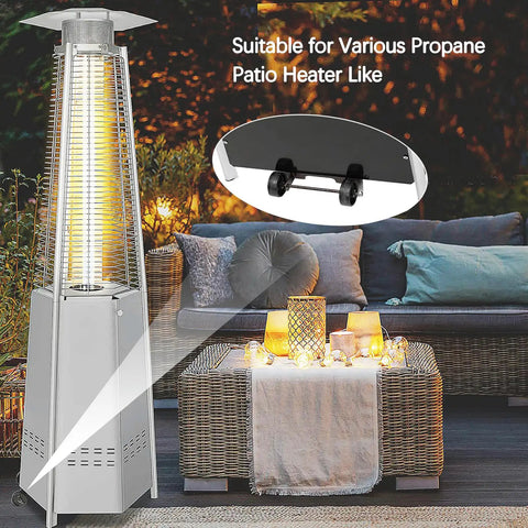 Universal Patio Heater Wheel Kit Replacement Parts For Outdoor Propane Heaters Fits Round Base And Pyramid Heaters Plug And Play Easy Install Wheels For Smooth Mobility