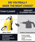 Gavscient Portable High Pressure Steam Cleaner With Complete Accessories For Deep Stain Removal Fast Heating Continuous Steam Jet For Car Kitchen Bathroom Household Heavy Duty Cleaning Machine Blue vs ordinary cleaning machine infographic