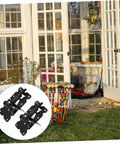 Pro Grade And Tough As Nails Heavy Duty Stainless Steel Gate Hinges Pair For Barn Doors Wooden Fences And Shed Cabinets shown on garden door.