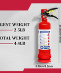 Six Pack Of Tough As Nails 2 Point 5 Lb Abc Dry Powder Fire Extinguishers With Snappy Quick Release Handles for display with weight measurements