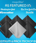 MagicFiber microfiber cleaning cloths, 6-pack; black and white, for glasses, screens and lenses.