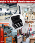 21 Inch Heavy Hitter Metal Tool Box With Four Smooth Drawers And Tight Auto Latching Steel Tool Chest Built Legit For Shop Grind And Weekend Warrior Gear Black suitable for maintenance, art, and tool rooms.