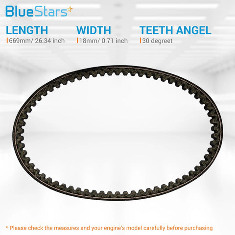 Durable 669mm CVT Drive Belt For 49cc 50cc GY6 139QMB Short Case Engines Fits Scooters ATVs 18mm Wide 30 Degree Teeth