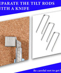 80 Piece Plantation Shutter Repair Kit With Rugged Stainless Steel Louver Staples For Quick Window Treatment Fixes shown with tilt rod separating knife and repair staples.