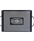 Nonstick Grill Topper Pan With Handles, Heavy Duty Carbon Steel BBQ Grilling Tray, Perforated Surface, 15.55 x 11.05 Inch