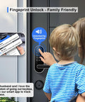 Game Changing Keyless Entry Fingerprint Smart Lock With Handle And Keypad For Us Doors, family unlocking via fingerprint.