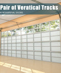 Installed two piece garage door vertical track replacement kit with six rail doorpost brackets and screws for 7ft doors