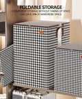 Heavy Duty 180L Collapsible Storage Bag Lowkey Spacious Design Holds All Your Duds And Bulky Quilts Straight Up Saves Room with houndstooth pattern.