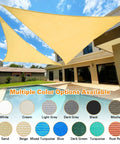 Sun Shade Sail 10x10x10 Sand Triangle With Curved Edges, Heavy Duty 185GSM HDPE UV Blocking Outdoor Shade Cloth installed over a patio