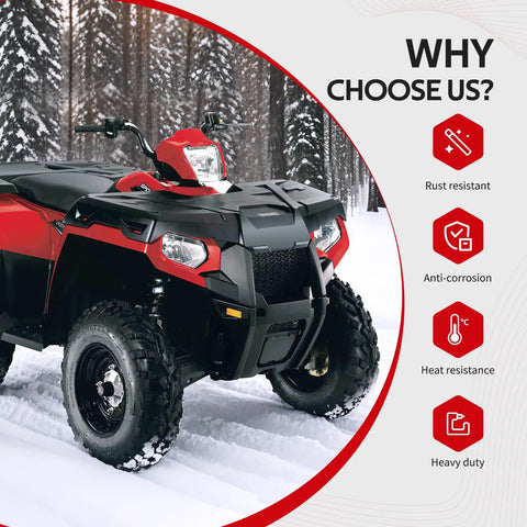 No Drama Heavy Duty Water Pump Bearing Seal Gasket Kit For Polaris Sportsman Ranger ATV 400 parked in snowy forest.