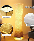Slender 39 Inch Floor Lamp With Remote Control, RGB Color Changing LED Lights, brown gradient shade, shown in living room setting