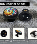 Rainbow Stained Glass Spiral Cabinet Knobs Set Of 4 For Kitchen And Bathroom, colorful mosaic handles with glossy finish