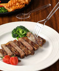 Plastic fork from 400 Count Heavy Duty Plastic Utensils Set Disposable Forks And Spoons Party Ready Cutlery For Big Gatherings Crack Resistant
