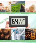 6 Pack Mini Digital Hygrometer And Thermometer Combo For Home Fridge And Reptile Tanks With Built In Probe Fahrenheit Readings Easy Read Humidity Gauge And Temp Monitor Compact Indoor Climate Meter in black