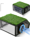 Floor Mounted Golf Simulator Projector Enclosure With Sturdy Full Steel Frame And Built In Cooling Vent System, clear panel view