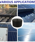 Various applications of Zero Drama Setup 1/2 Inch Solar Panel Critter Guard Mesh 100 Feet on solar panels.