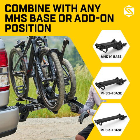 Modular Two In One Hitch Rack For Two Bikes Up To Eighty Pounds Tilts And Folds For Easy Storage No Frame Contact installed on car