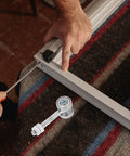 Heavy Duty Sliding Door Roller With Double Bearing Glass Wheel For Smooth Sliding Cabinet Pulley being installed on cabinet track.