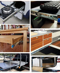 Two Pack Three Fold Drawer Slides With Full Extension Ball Bearing Glides, 56 Inch Drawer Runners for various storage uses