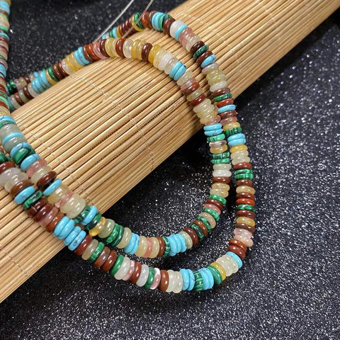 Fresh Hand Polished Natural Fluorite Stone Beads Cylinder Abacus Shape Loose Spacer Gems Dope DIY Bracelet And Necklace Jewelry Making Supplies Craft Kit 2X6MM on display.