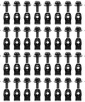 Hella Tough U Clip Nuts and Mounting Screws Set with 40 Pack Speed Clips showing black phosphate finish for secure panel attachment.