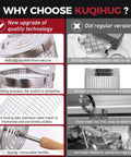 Comparison of old vs new Two Piece Rolling Grill Basket With Removable Wood Handles, 304 Stainless Steel Mesh, and design features