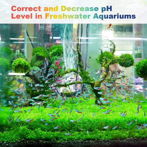 Aquarium with plants and fish for PH Up and Down Control Kit with 9oz and 9oz Buffer Solutions for Hydroponics, Soil Gardening and Pools.