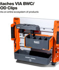 Heavy Duty Tray Module Rail System Attachment With 25-Pound Load Rating for storage on man lifts and scissor lifts.