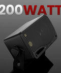 Three Way Indoor Outdoor Speaker System Pair For Home Theater And PA, 3.5 Inch Woofer, wall-mounted speaker shown, 200 Watt