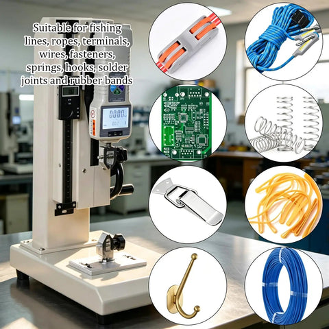 Heavy Duty Digital Push Pull Force Gauge With Smooth Hand Wheel Test Stand For Precision Tension Compression Checks, showcasing suitable items.