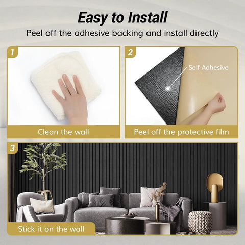Instructions for installing Killer Sound Blocking Acoustic Wall Panels 4 Pack No Sweat Peel And Stick Foam Tiles.
