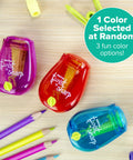 Curved Handheld Manual Pencil Sharpener Boasts A Smooth Ratchet Grip And Adjustable Dial To Transform Dull Points Into Deadly Sharp Edges With Zero Sweat A Legit Daily Driver For Students And Desk Work, showing three colors.