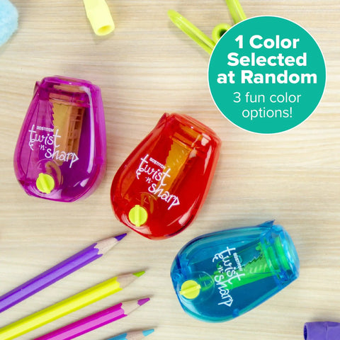Curved Handheld Manual Pencil Sharpener Boasts A Smooth Ratchet Grip And Adjustable Dial To Transform Dull Points Into Deadly Sharp Edges With Zero Sweat A Legit Daily Driver For Students And Desk Work, showing three colors.