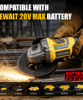 Tool Belt Essential Brushless Cordless Angle Grinder Runs A Slick 9000 Rpm In A Tight Four And Half Inch Package with DEWALT battery compatibility.